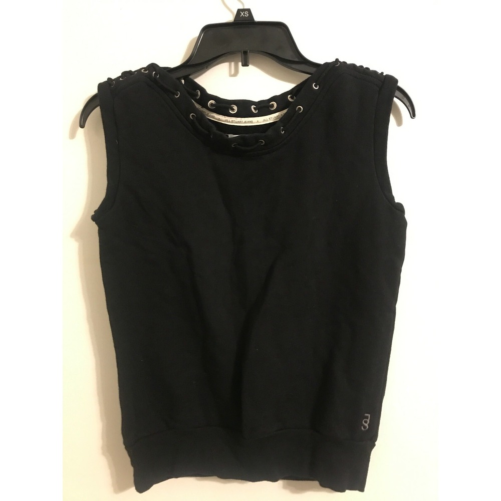 Jill Stuart Women's Blouse 2 Black Sleeveless Top Tank #1924